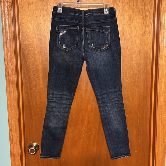 Express Jeans Legging MIA Midrise 8s NWOT Destructed Dark Wash - Picture 4 of 12